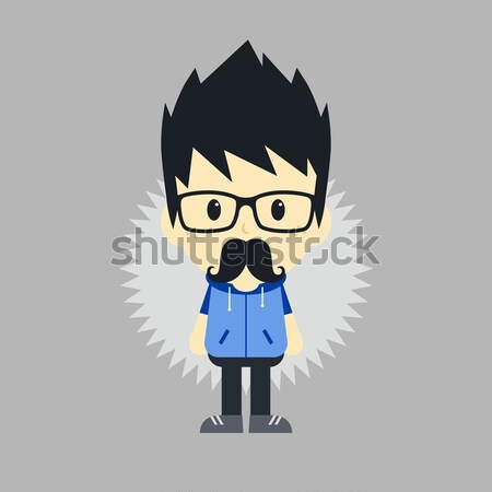 Karikatur guy Avatar Bild Mann Hipster Stock foto © vector1st