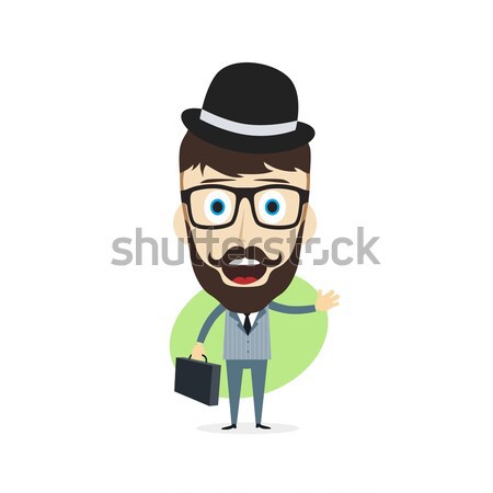 Karikatur guy Avatar Bild Mann Hipster Stock foto © vector1st