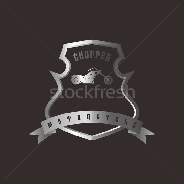 Błyszczący srebrny tarcza motocykla wektora sztuki Zdjęcia stock © vector1st