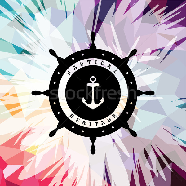 Stock photo: Abstract colorful anchor navy nautical theme