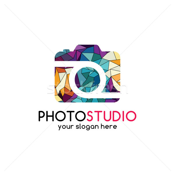 Abstract colorful triangle geometrical photography logo Stock photo © vector1st