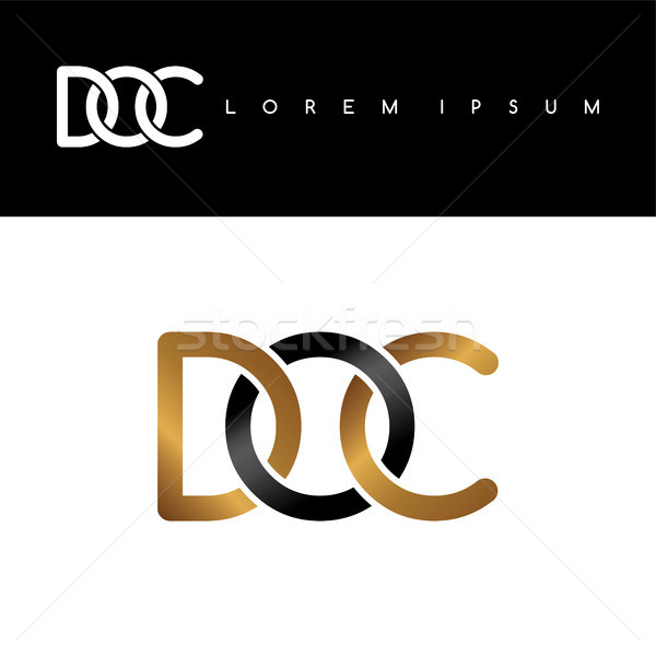 initial letter linked circle uppercase logo gold black background Stock photo © vector1st