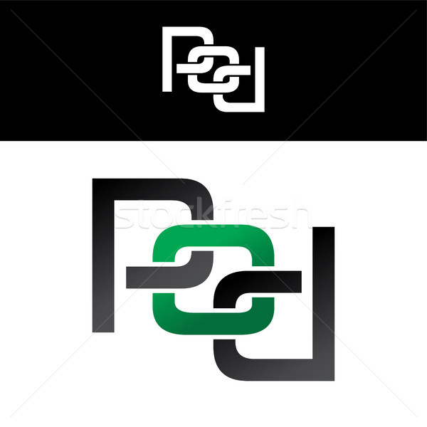ストックフォト: 手紙 · ロゴ · 緑 · 黒 · デザイン · 金