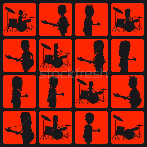 Silueta carácter icono vector gráfico arte Foto stock © vector1st