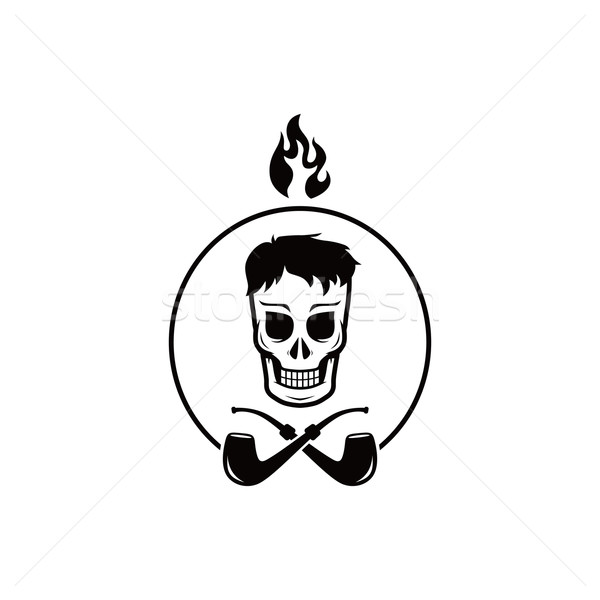 skull tobacco pipe smoker Stock photo © vector1st