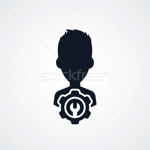 Avatar portrait Cog icône vecteur art [[stock_photo]] © vector1st