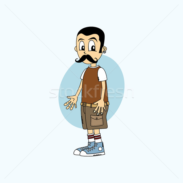 male cartoon character mustache gentleman Stock photo © vector1st
