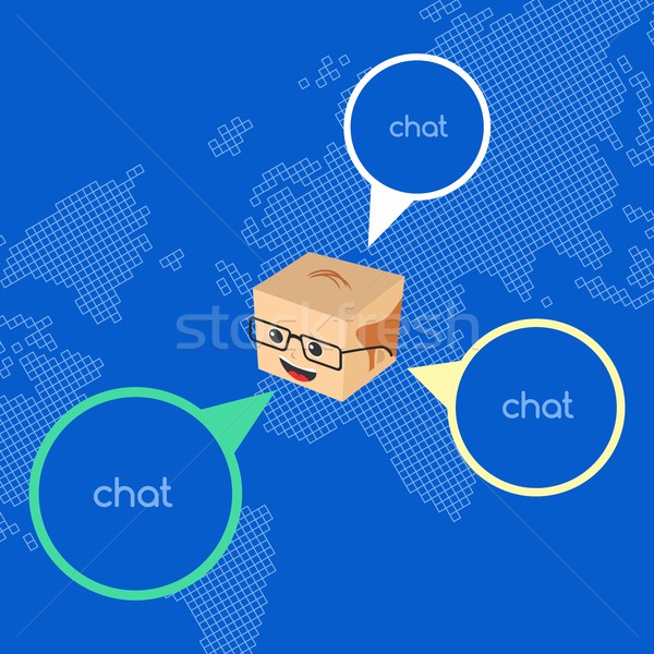 block isometric cartoon chat Stock photo © vector1st
