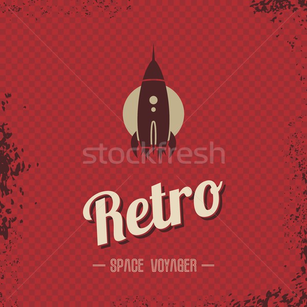 Retro Raum Rakete Vorlage Vektor Kunst Stock foto © vector1st