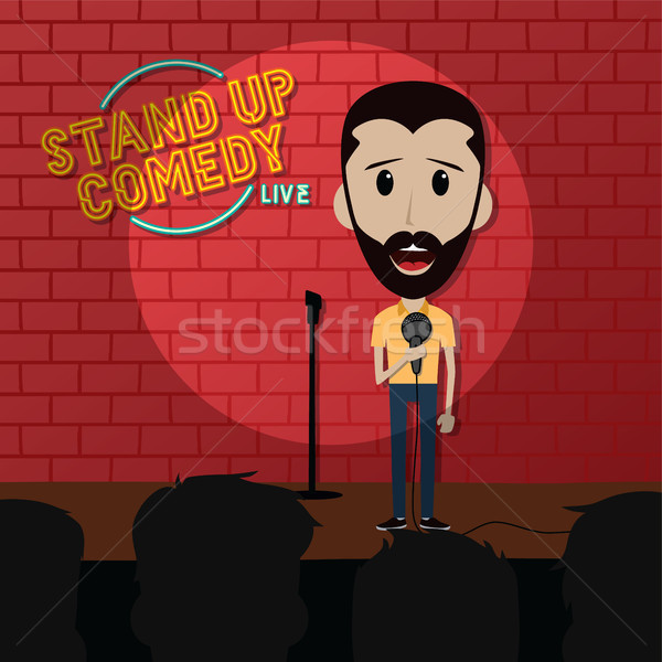 stand up comedy comic guy on stage Stock photo © vector1st