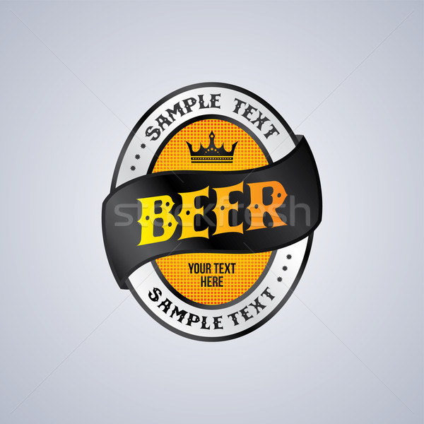Bier label brouwerij vector kunst illustratie Stockfoto © vector1st