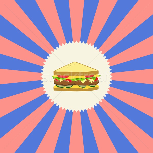 Voedsel drinken sandwich grafische kunst restaurant Stockfoto © vector1st