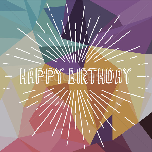 Stock photo: happy birthday greetings sunrays retro theme