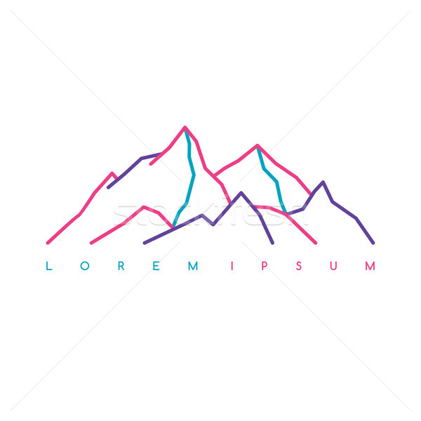 Mountain Everest outdoor adventure insignia Climbing trekking hiking mountaineering and other extrem Stock photo © vector1st