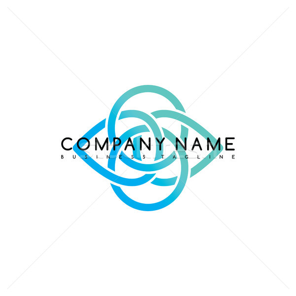 Stock photo: Vector Business emblem blue knot symbol curve looped icon logo logotype