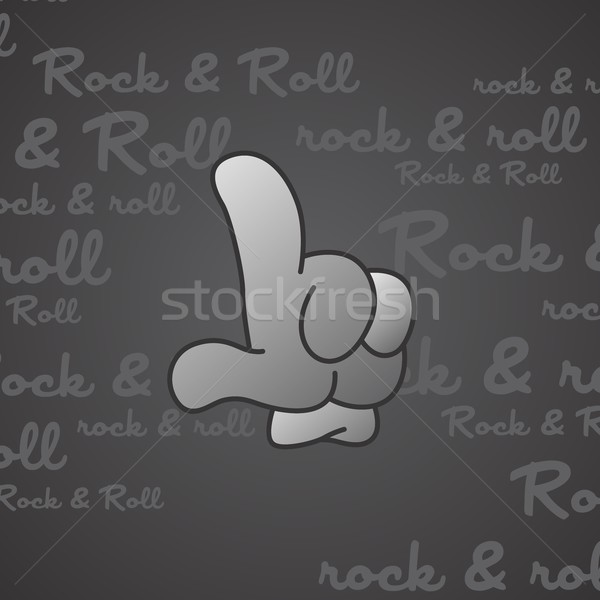 rock and roll theme hand gesture Stock photo © vector1st