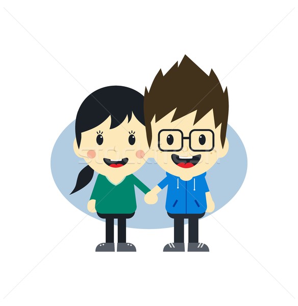 Amour couple graphique art femme [[stock_photo]] © vector1st