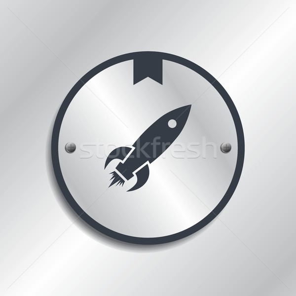 Raum Rakete Vektor Kunst Illustration Zeichen Stock foto © vector1st