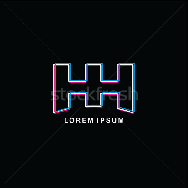 initial neon light letter brand logo template logotype Stock photo © vector1st