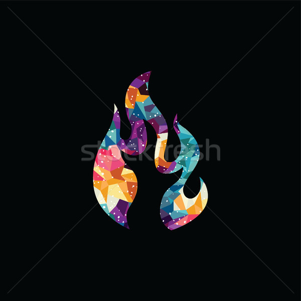 Foto stock: Fuego · colorido · triángulo · geométrico · logo