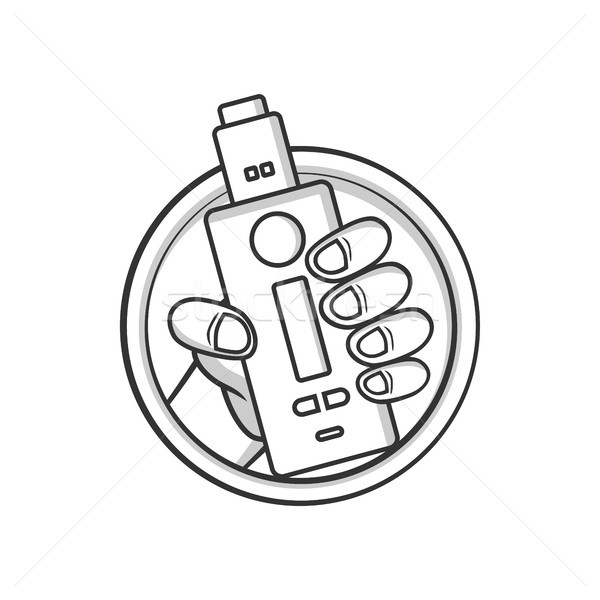 black and white cartoon electric cigarette - vaporizer vector Stock photo © vector1st