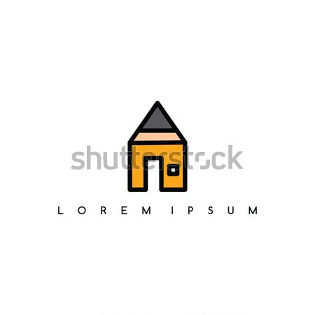 pencil house theme logo logotype Stock photo © vector1st