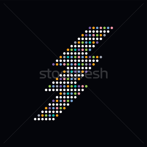 Colorido ponto arte trovão vetor gráfico Foto stock © vector1st