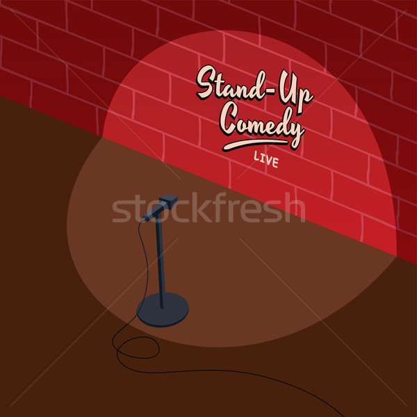 stand up comedy isometric block cartoon Stock photo © vector1st