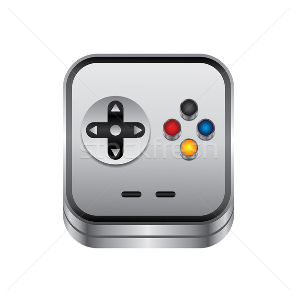 Gioco consolare pulsante metal vettore arte Foto d'archivio © vector1st