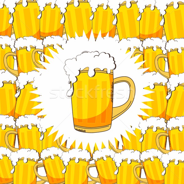 Frio cerveja gráfico arte beber retro Foto stock © vector1st