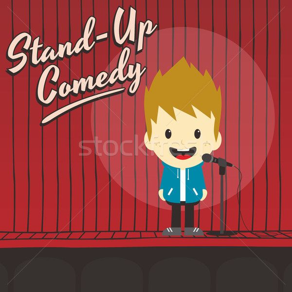 Mężczyzna stoją w górę komik muzyki Zdjęcia stock © vector1st