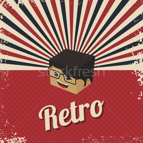 Retro Zeichentrickfigur Vektor Grafik Illustration Stock foto © vector1st