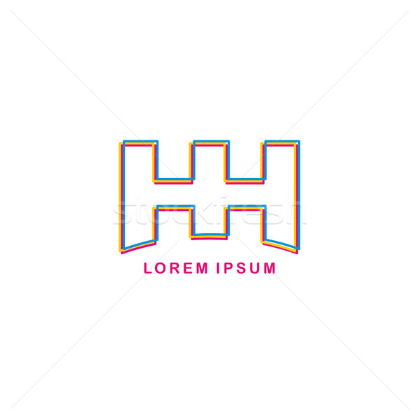 initial neon light letter brand logo template logotype Stock photo © vector1st