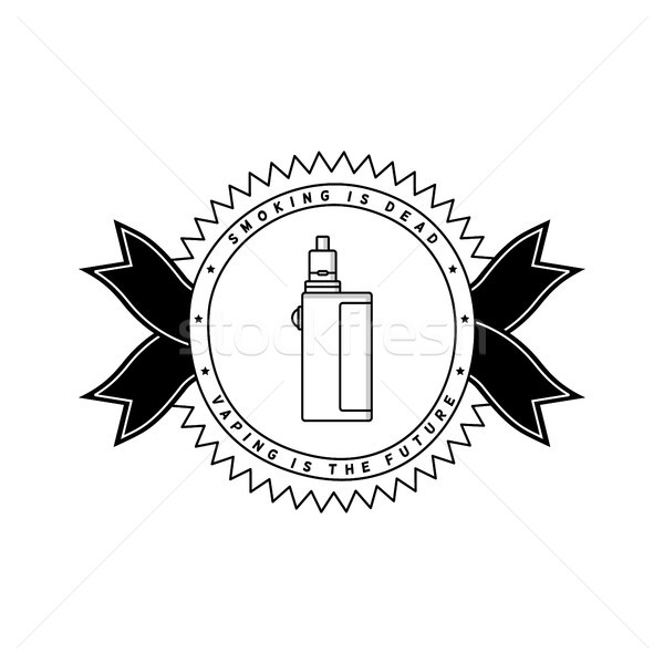 vaporizer electric cigarette vapor mod - badge label Stock photo © vector1st