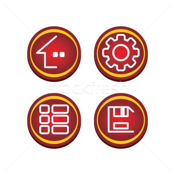 Czerwony menu przycisk wektora sztuki Zdjęcia stock © vector1st