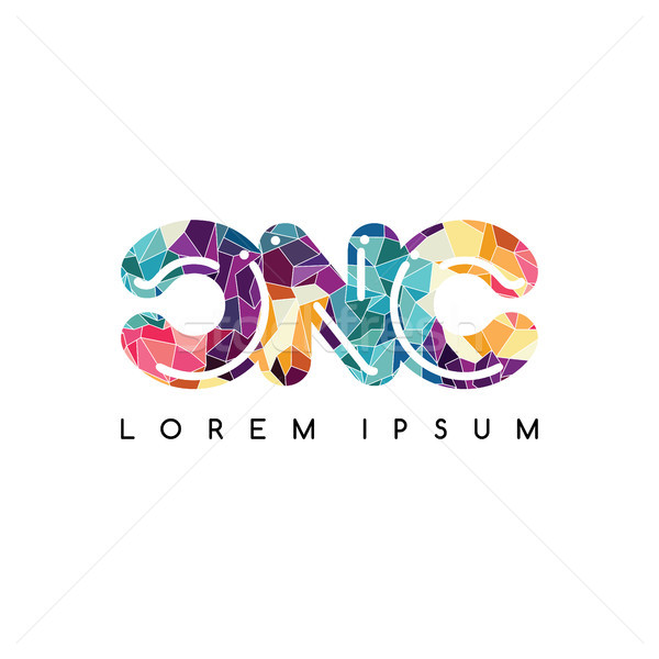 Stock photo: letter initial logotype logo abstract colorful geometrical