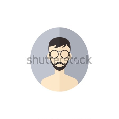 man hipster avatar user picture cartoon character Stock photo © vector1st