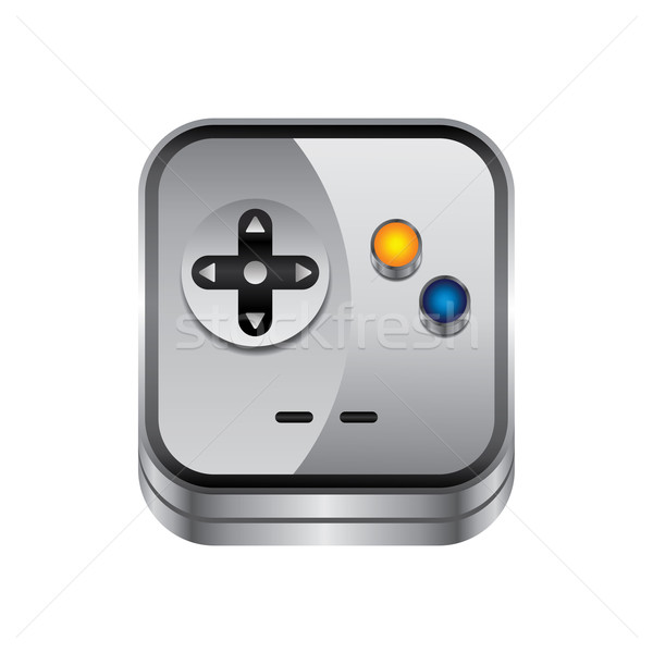 Jogo consolá botão metal vetor arte Foto stock © vector1st