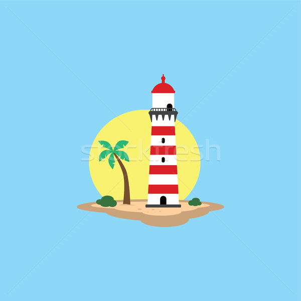 beach lighthouse seashore view Stock photo © vector1st