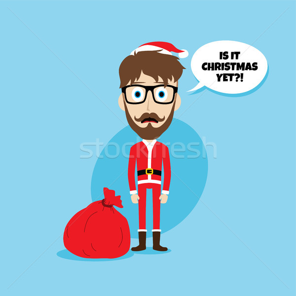 Noël maigre papa hiver costume [[stock_photo]] © vector1st