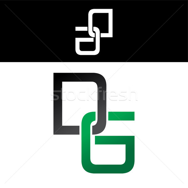 initial letter linked overlapped uppercase logo green black Stock photo © vector1st