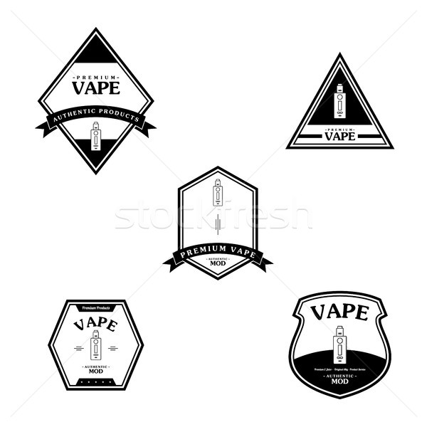 électriques cigarette personnelles rétro étiquette badge [[stock_photo]] © vector1st