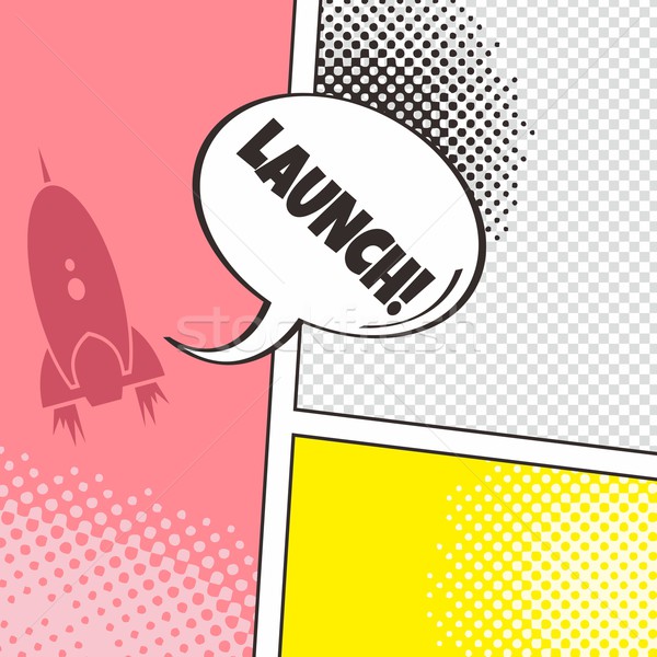 Raum Rakete Vektor Kunst Illustration Himmel Stock foto © vector1st