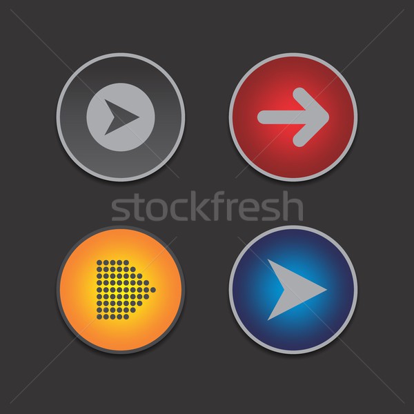 Flèche icône bouton médias vecteur graphique [[stock_photo]] © vector1st