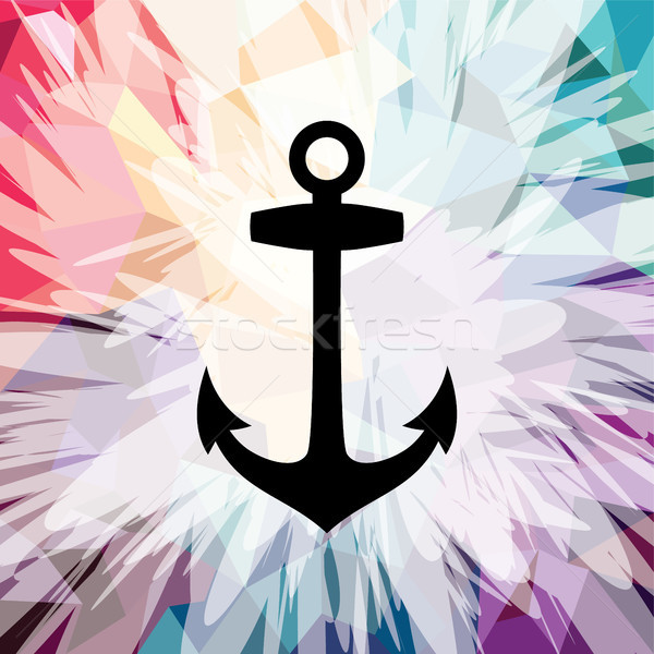 Abstract colorful anchor navy nautical theme Stock photo © vector1st