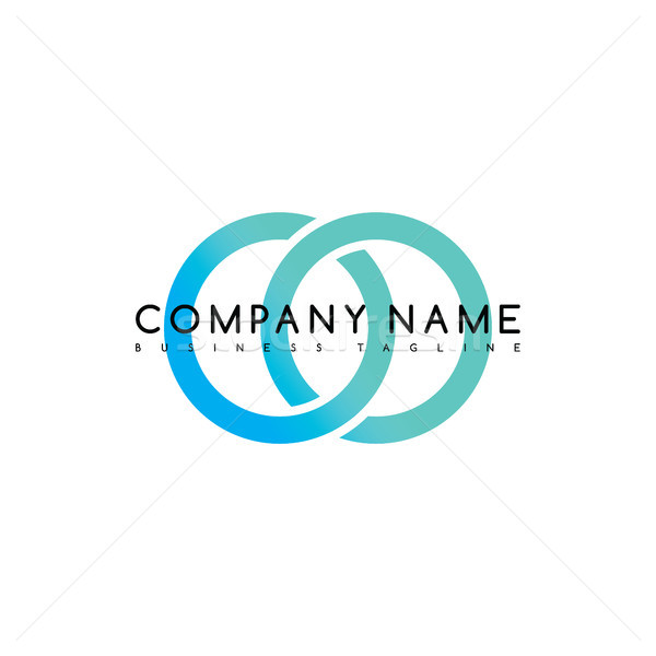 Stock photo: Vector Business emblem blue knot symbol curve looped icon logo logotype