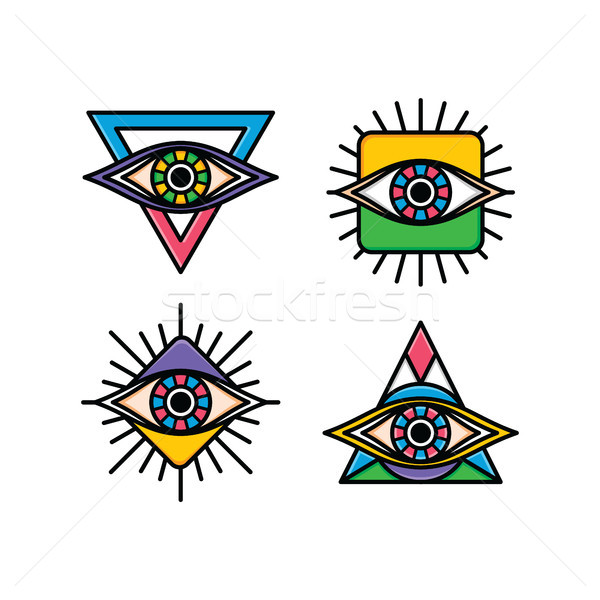 one eye sign symbol logo logotype collection Stock photo © vector1st