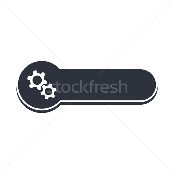 Foto stock: Roda · dentada · ícone · bandeira · modelo · vetor · arte