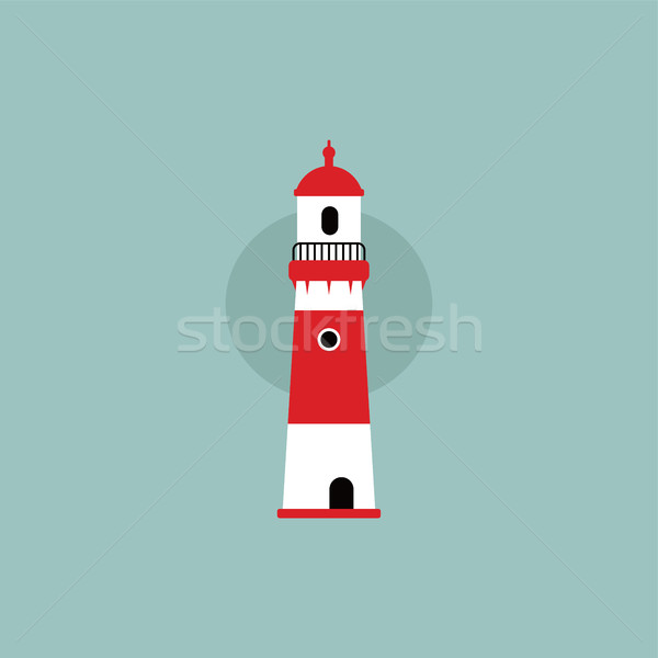 beach lighthouse flat illustration Stock photo © vector1st