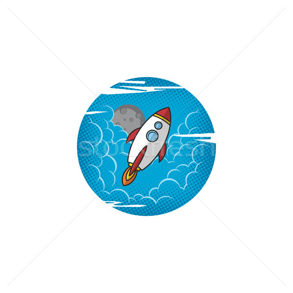 moon trip shuttle rocket vector logo Stock photo © vector1st
